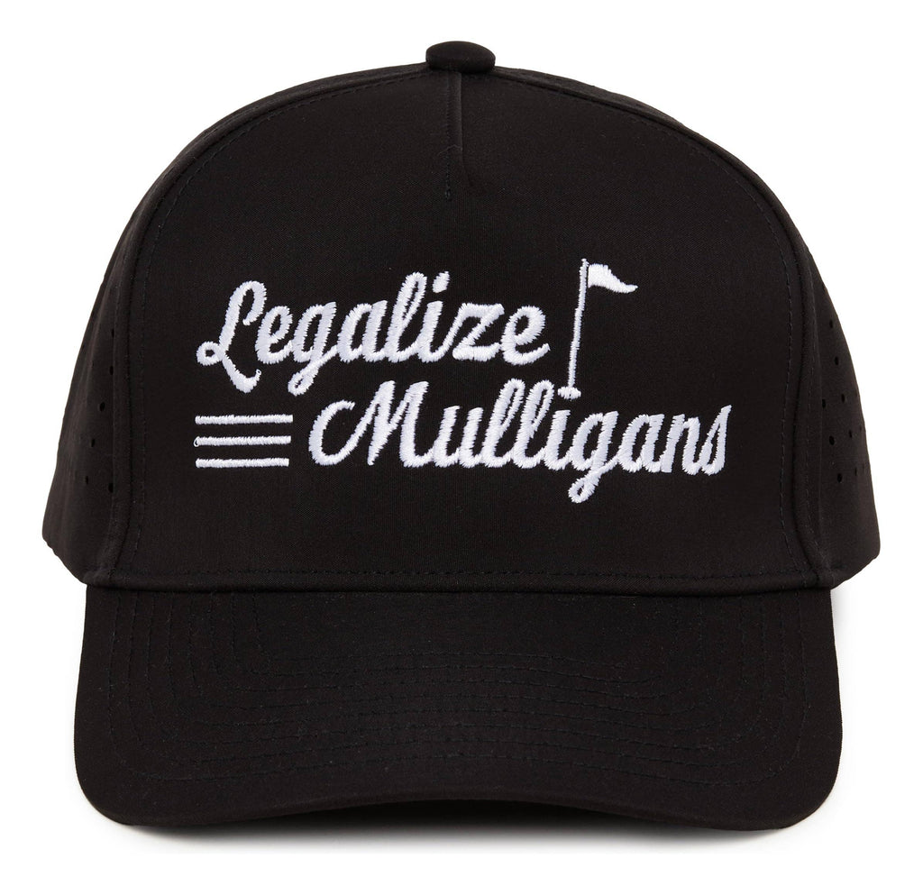 Laser Cut Golf Cap -Legalize Mulligans - Black