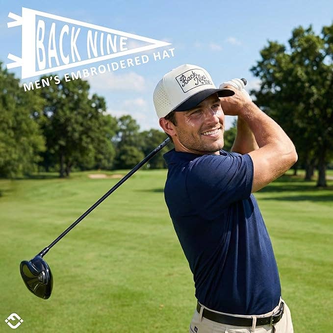 Laser Cut Golf Rope Cap - The Back Nine Social Club - Black