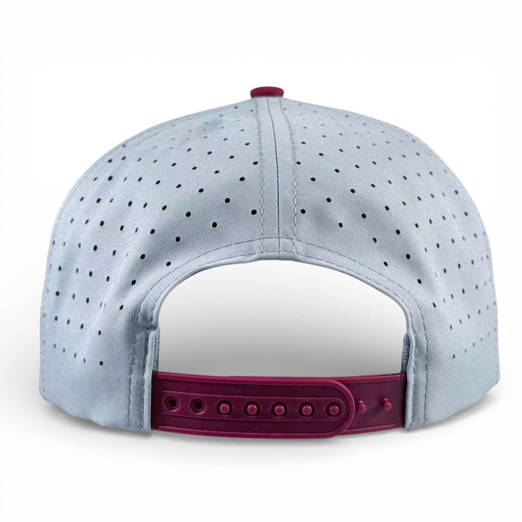 Transfusion Golf Hat | Snapback Cap | Built-in Magnetic Ball Marker Holder + Marker Included | Adjustable Light Gray