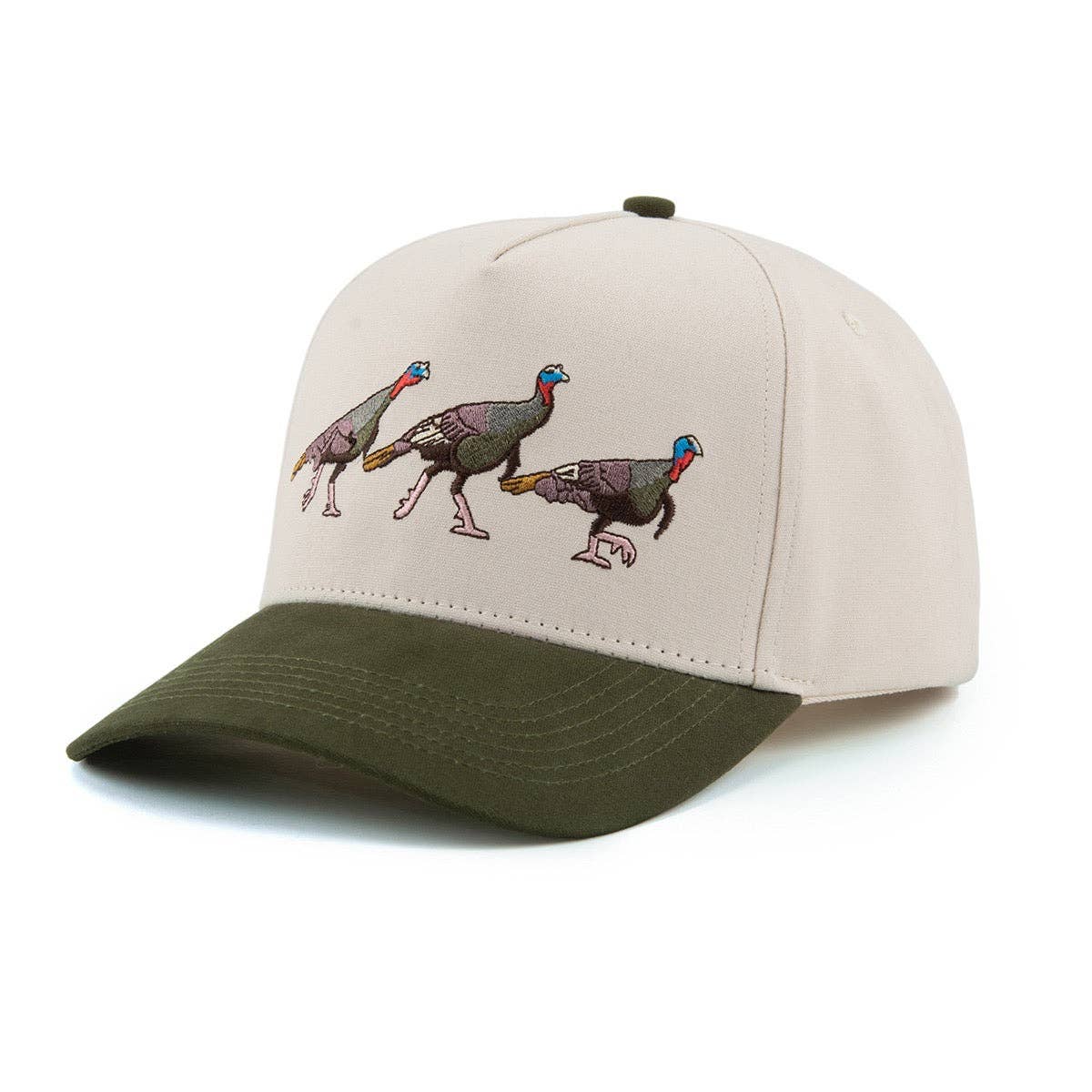 The Trio Snapback: Cream & Olive