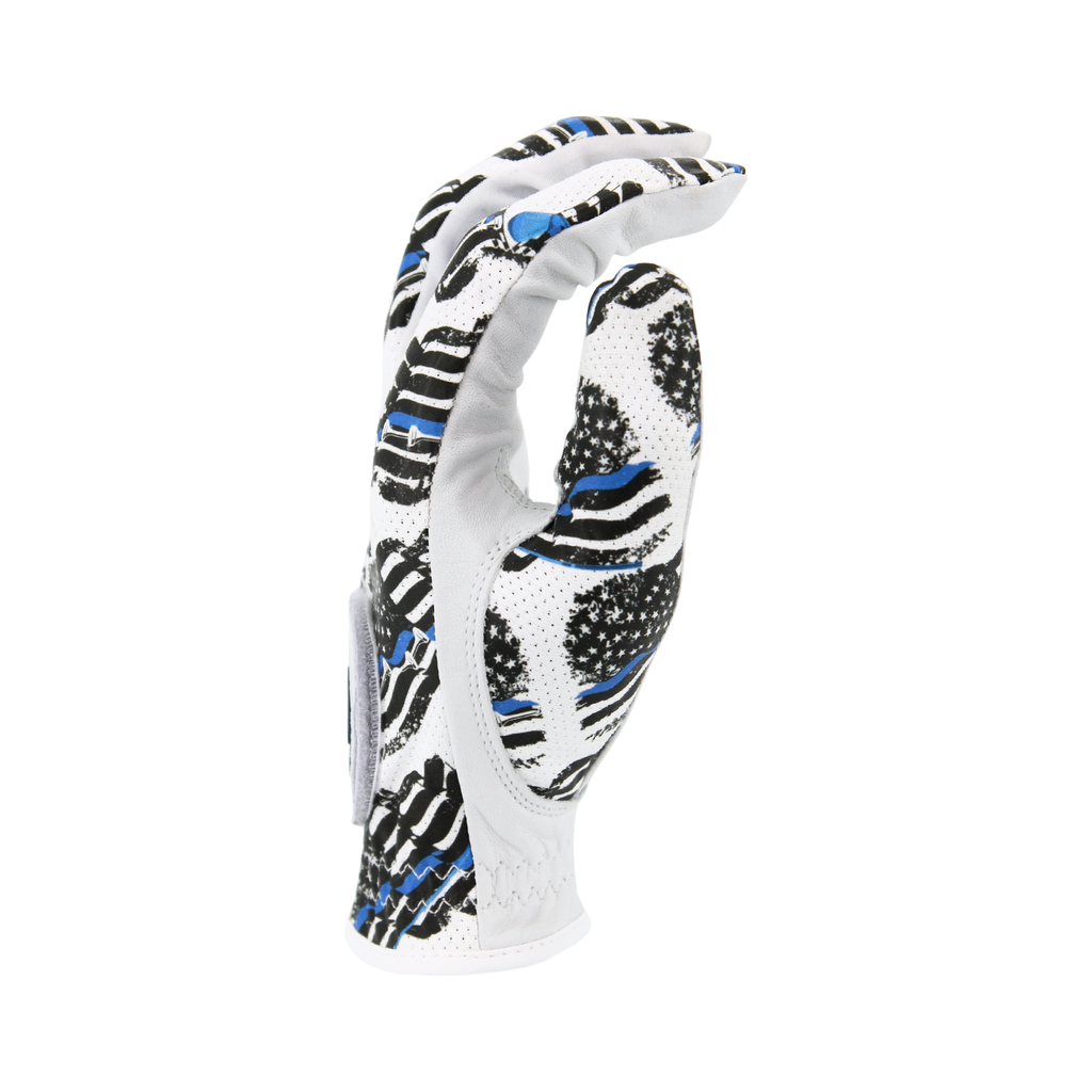 USA Blue Line Men's Golf Glove | MULLIGAN HOOLIGAN®: Blue Line Flag / Worn On Left Hand / Men's XL