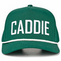 C.C CADDIE Letter with Rope on Two Tone Trucker Hat: Dark Green/White