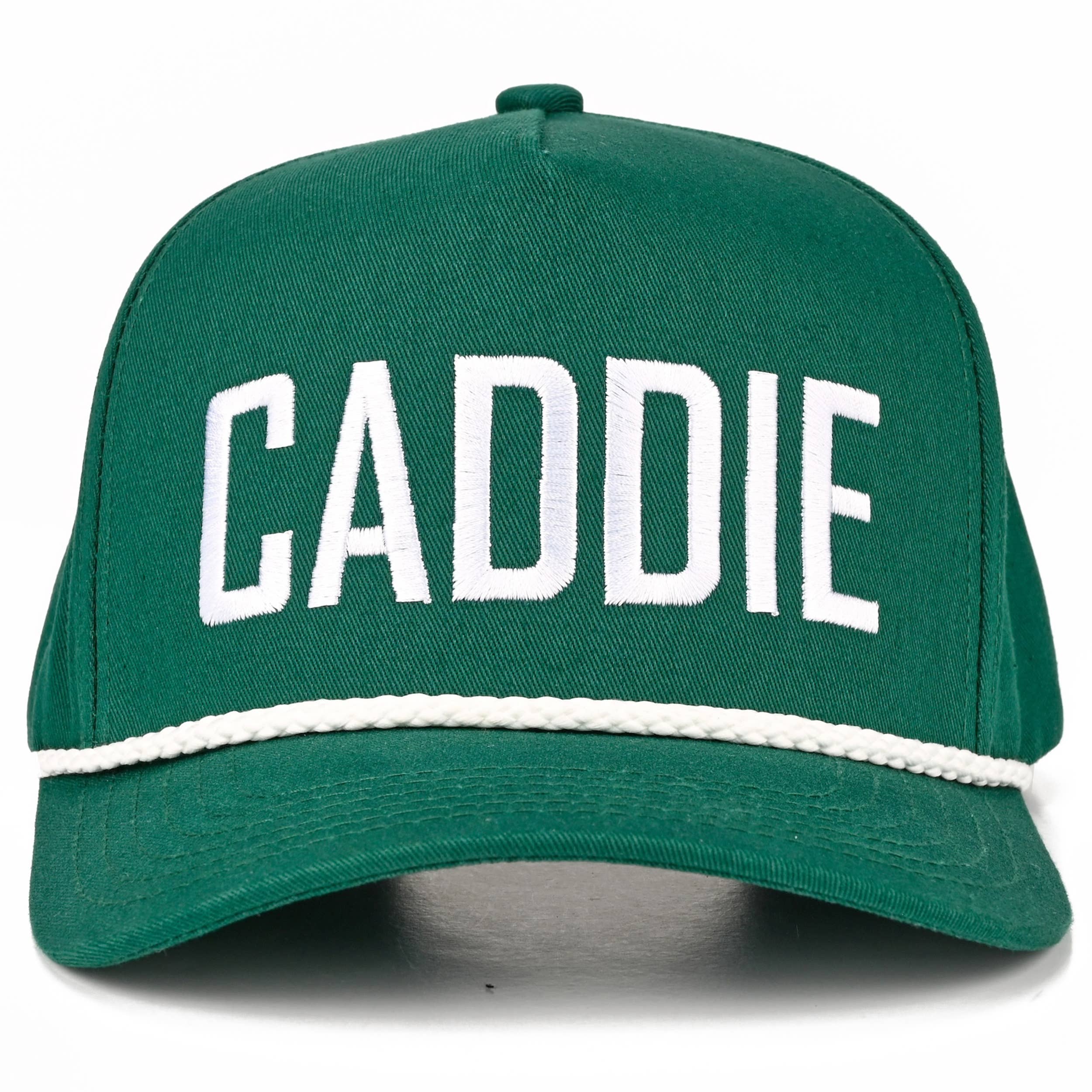 C.C CADDIE Letter with Rope on Two Tone Trucker Hat: White/Green