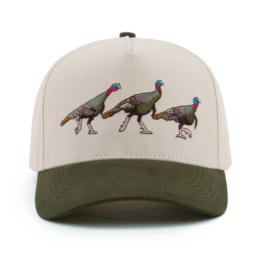 The Trio Snapback: Cream & Olive