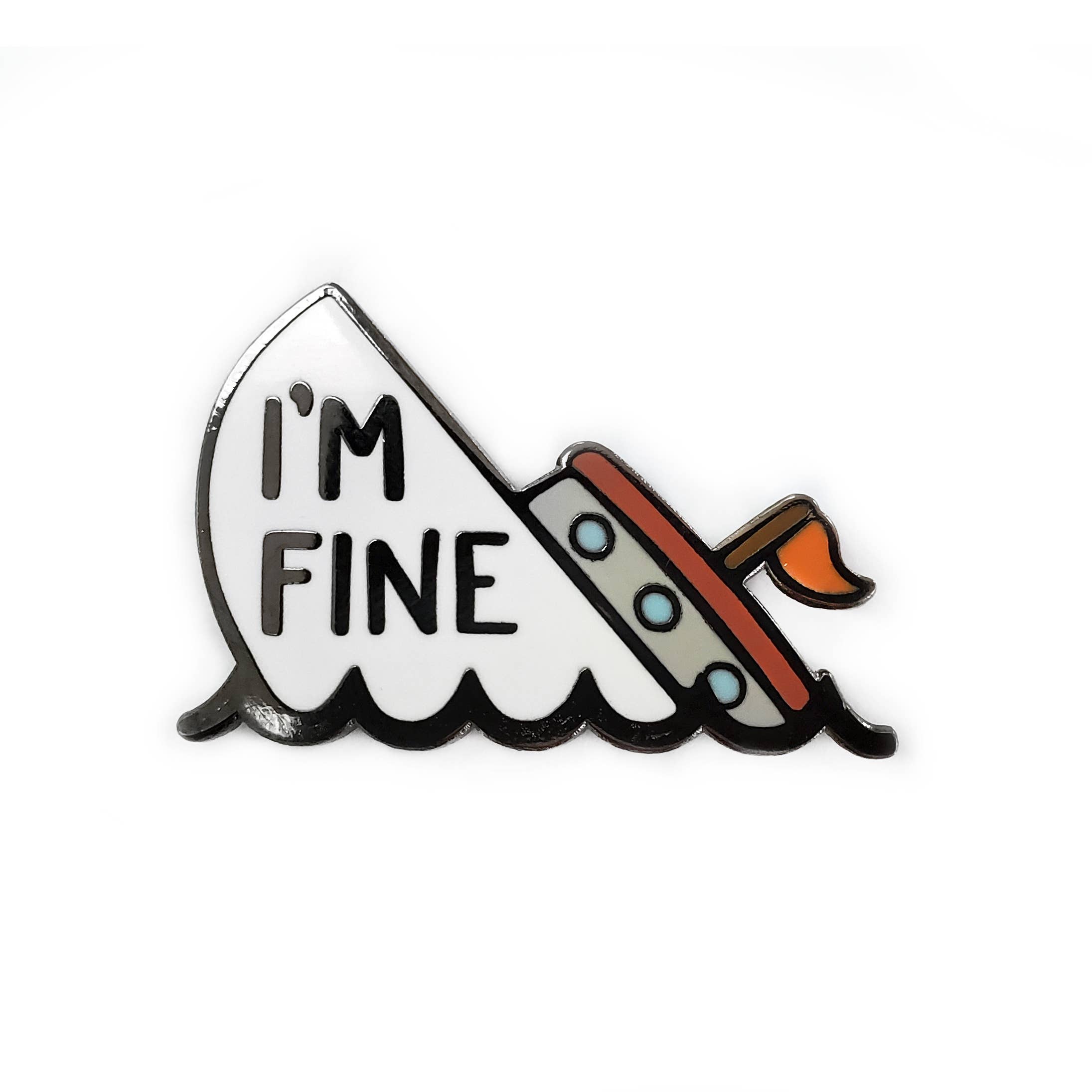 I'm Fine Ship Golf Ball Marker with Magnetic Hat Clip: Hang Tab