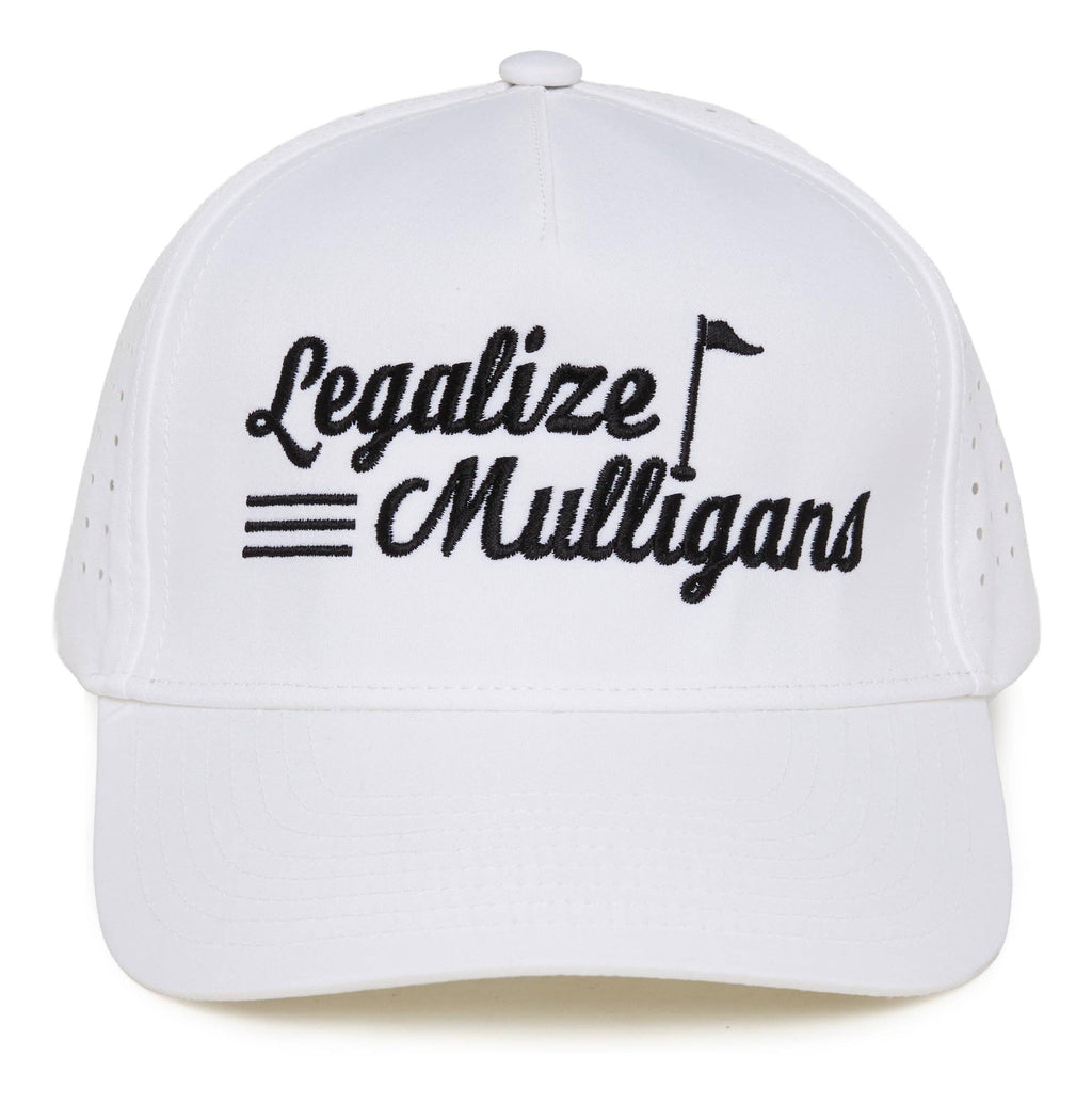 Laser Cut Golf Cap -Legalize Mulligans - White