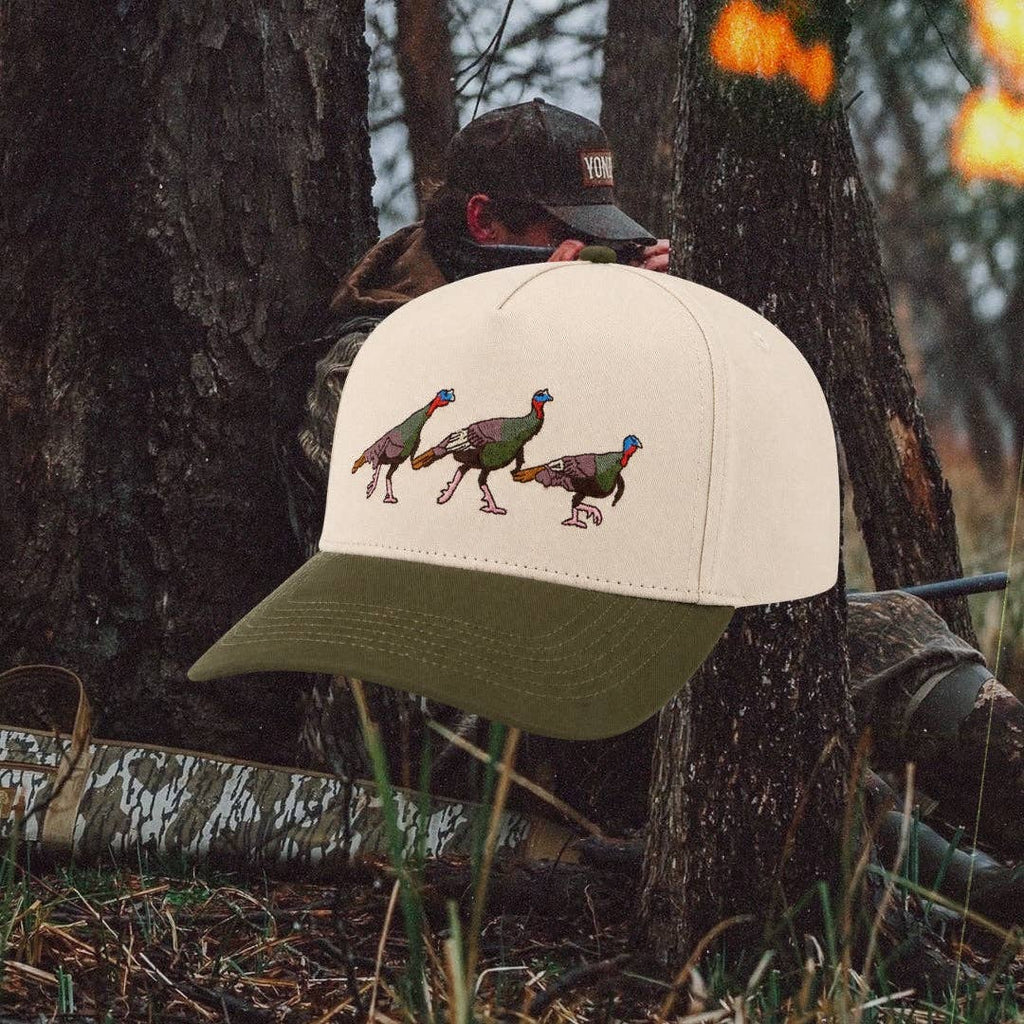 The Trio Snapback: Cream & Olive