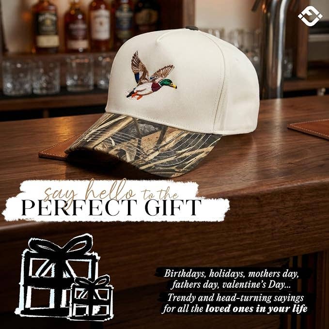 2-Tone Vintage Snapback Hat - Mallard Duck - Wood Camo/Beige