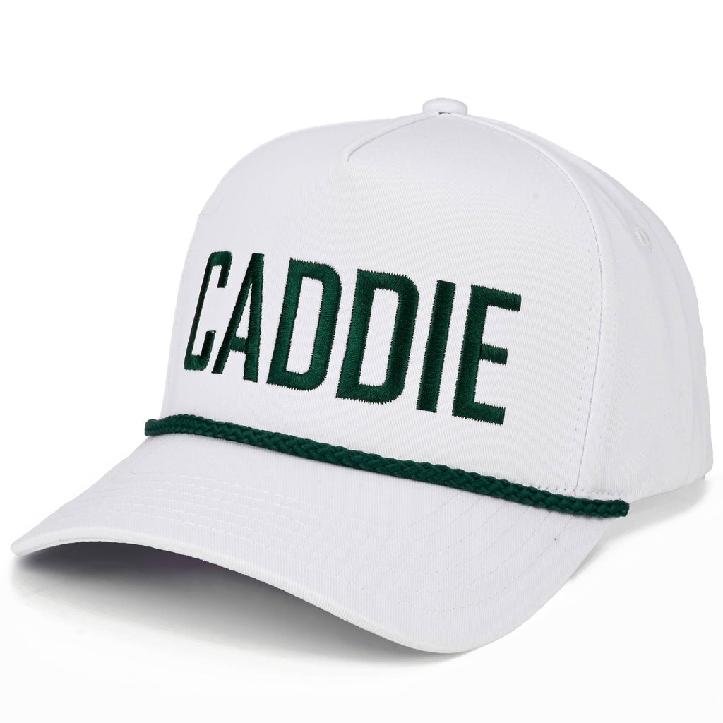 C.C CADDIE Letter with Rope on Two Tone Trucker Hat: White/Green