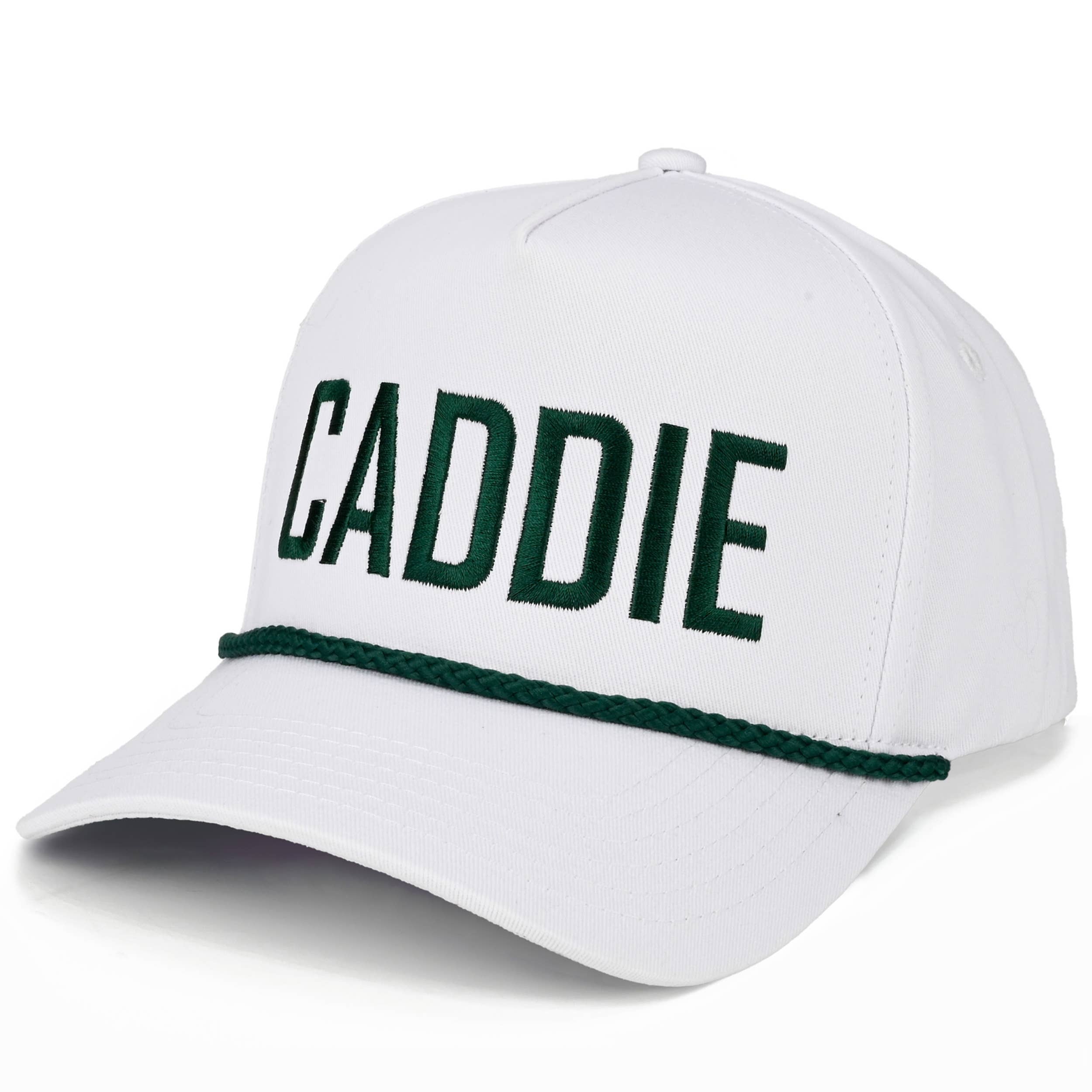 C.C CADDIE Letter with Rope on Two Tone Trucker Hat: White/Green