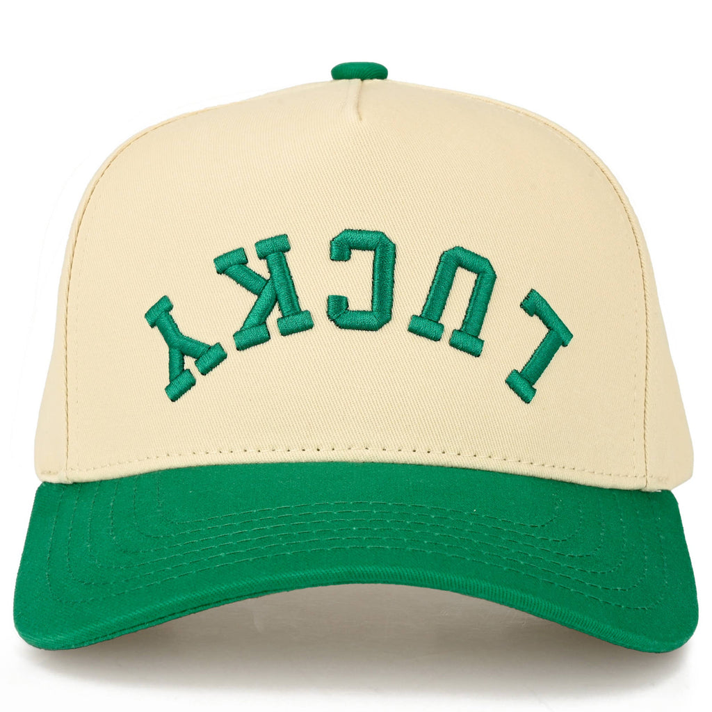 C.C LUCKY Letter Embroidered on Two Tone Trucker Hat