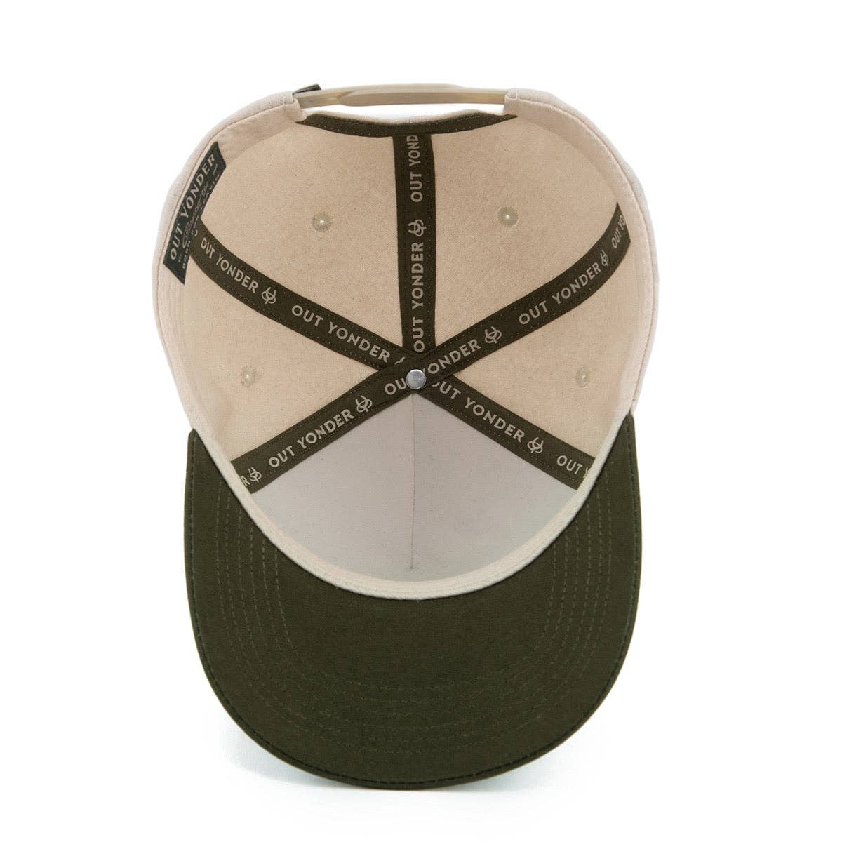 The Trio Snapback: Cream & Olive