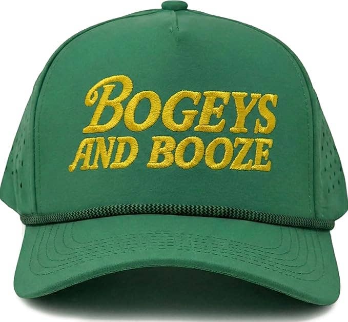 Laser Cut Golf Rope Cap -  Bogeys and Booze - Kelly Green