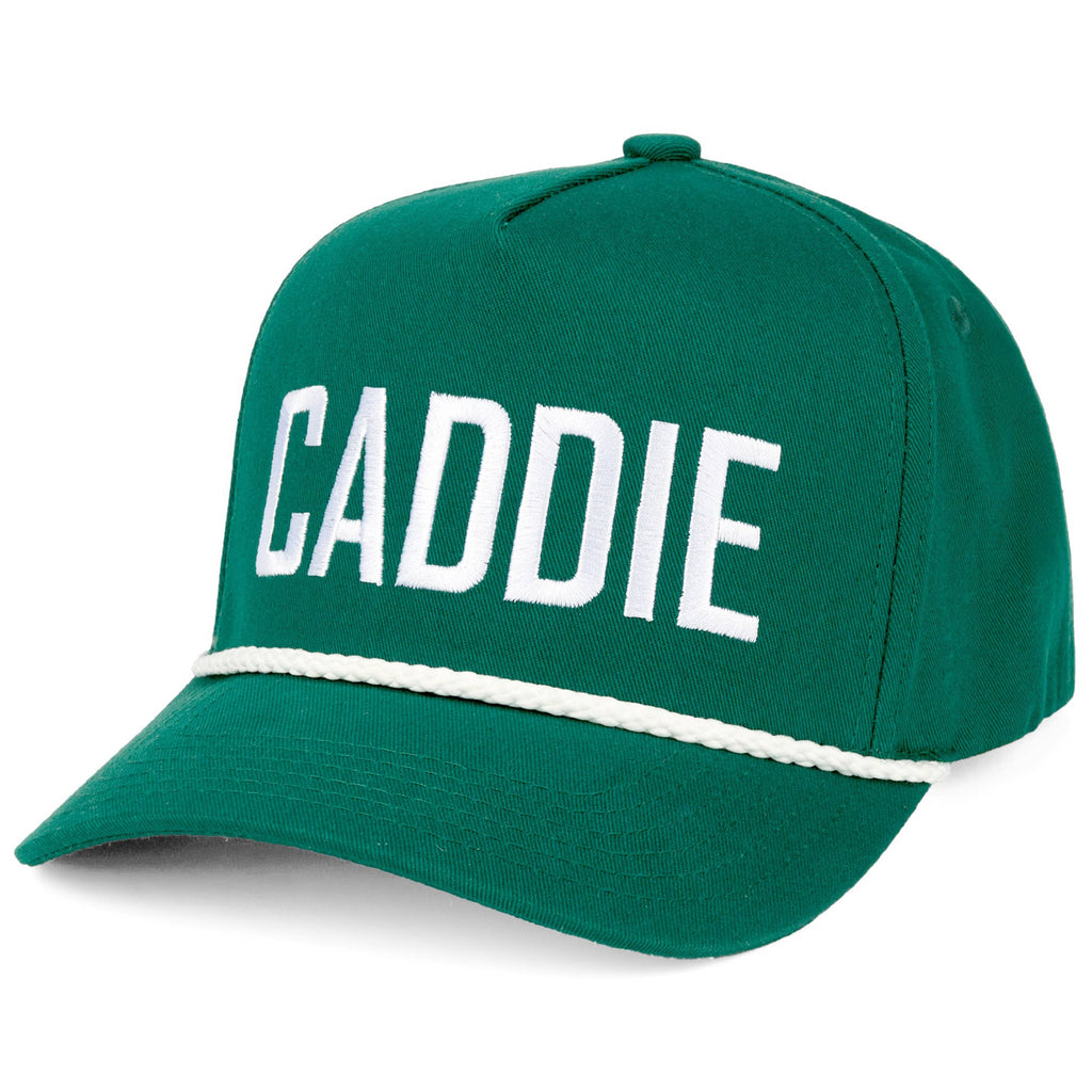 C.C CADDIE Letter with Rope on Two Tone Trucker Hat: White/Green